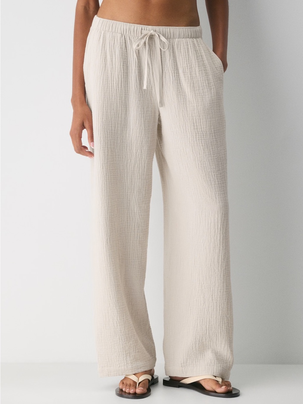 Aritzia Little Moon Sail Pants Cotton Light Beige Size Small Boho Minimalist